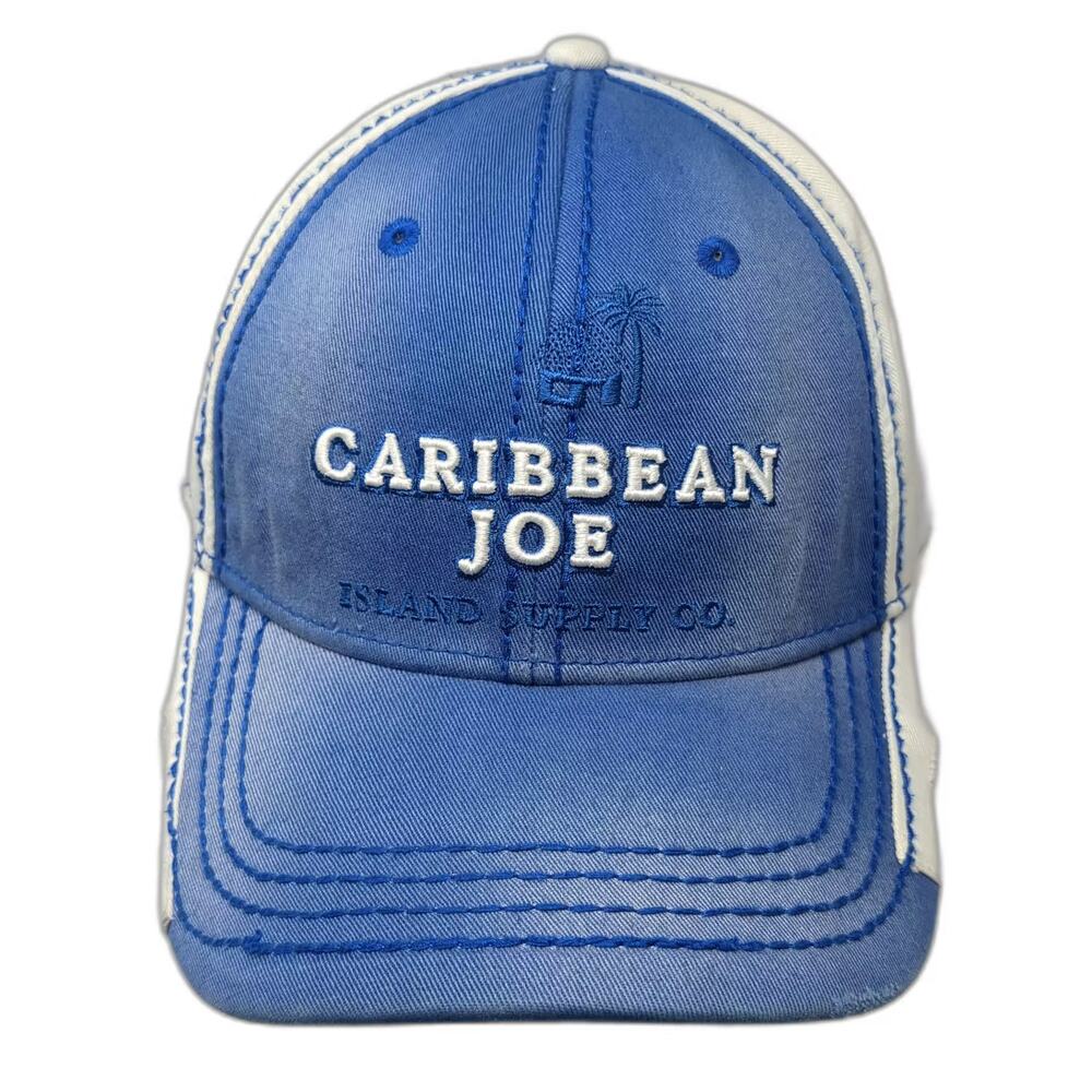 Caribbean Joe Blue Baseball Cap One Size Embroidered Island Supply Co Strap Hat